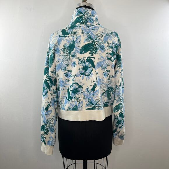 Fabletics Crop Sweatshirt Cotton Floral Year Round Terry Half Zip Medium M - Picture 5 of 7